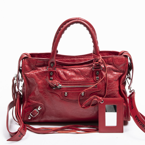 Balenciaga Bags Balenciaga Classic City Small In Red Distressed